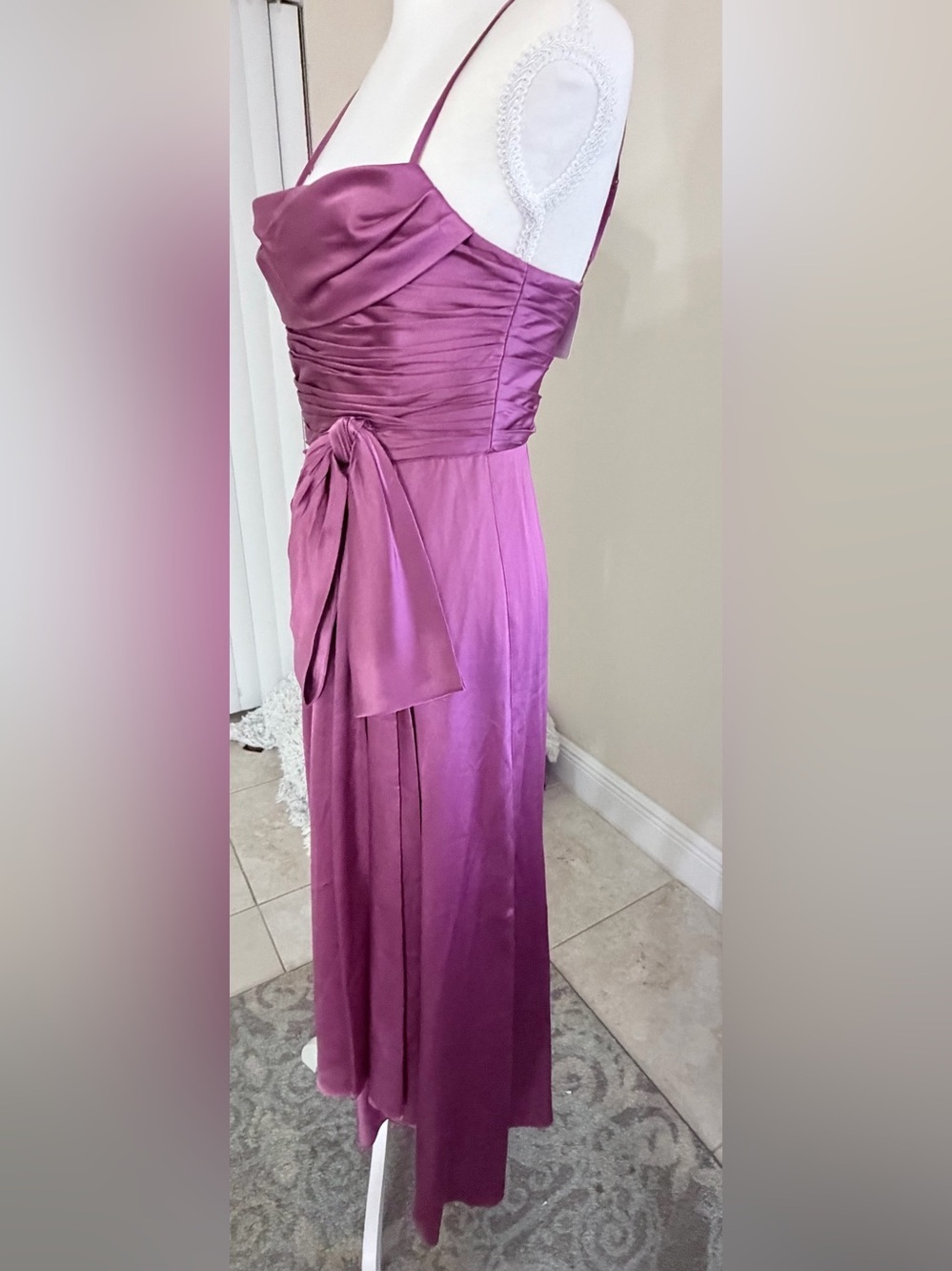 NWT Cinq à Sept Shallot Ruched Satin Gown Dress Size 0 and 4 - Picture 4 of 11